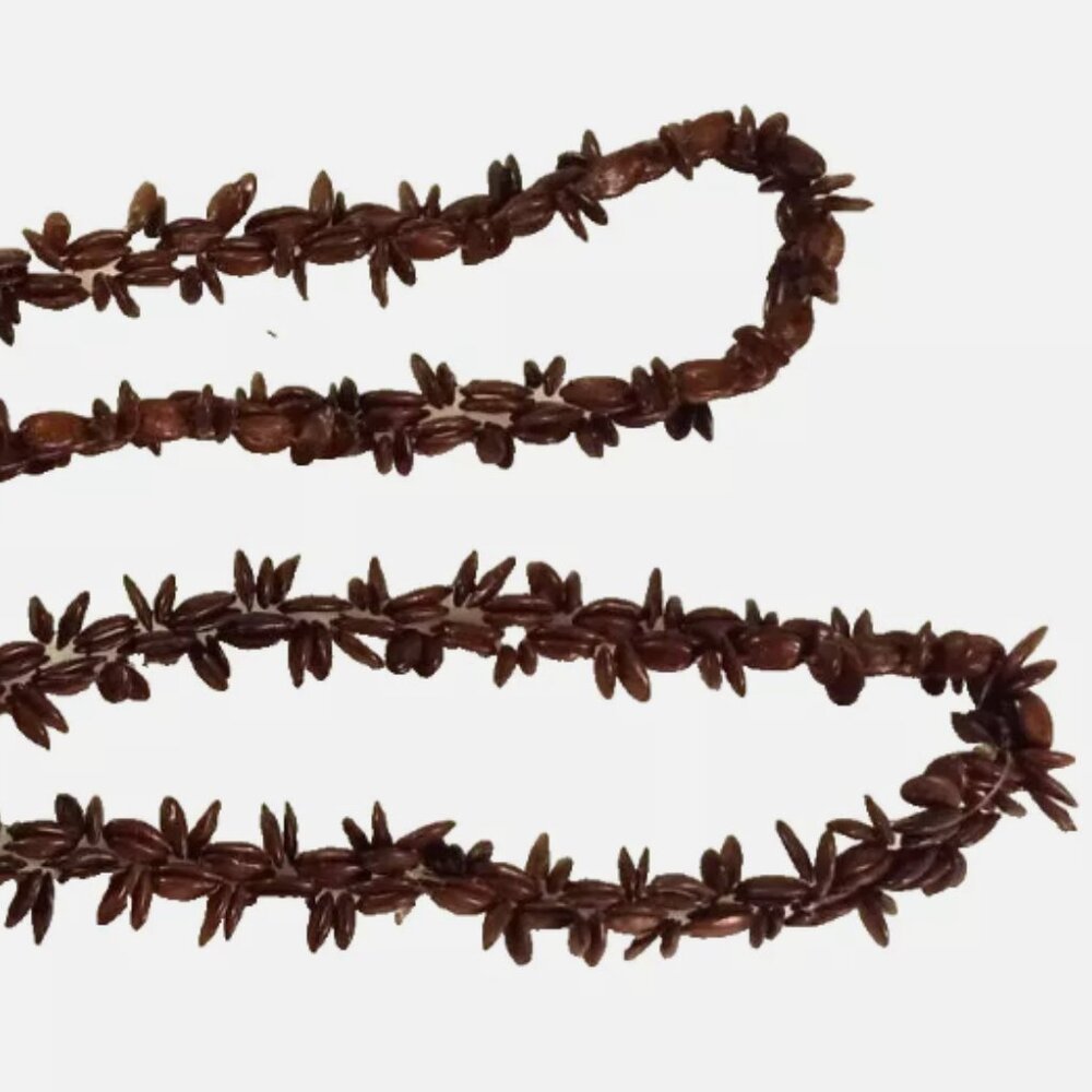 KOA Hawaiian Seed Necklace 18” Handmade Natural Tropical Jewelry Pullover - Picture 3 of 5